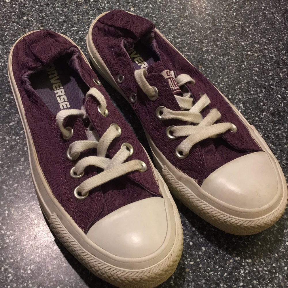 Converse girls sz 3 dark purple lacy NICE!